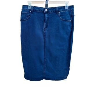 SOLD-Classic Blue Denim Skirt Plus Size 2X NEW